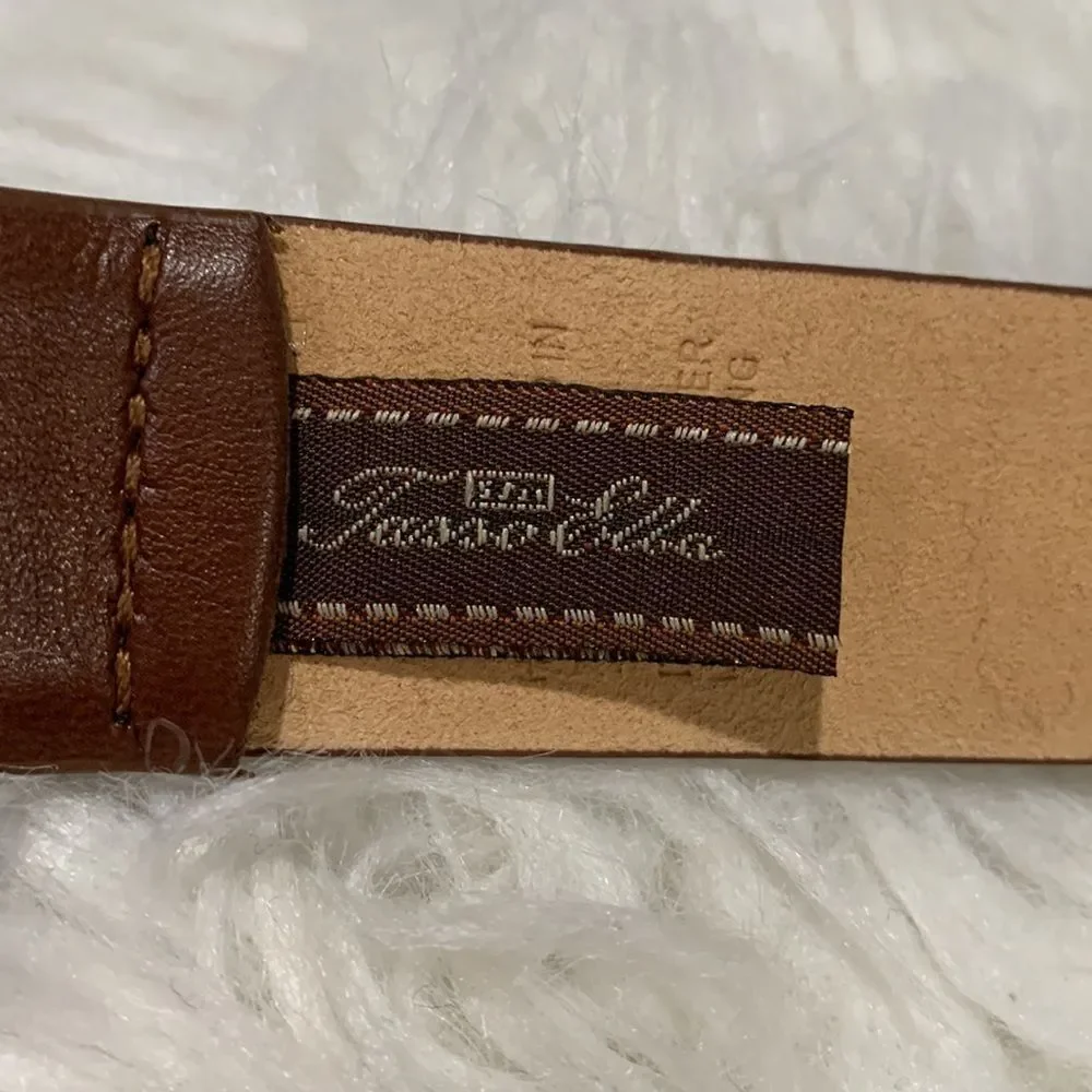 TASSO Elba brown leather belt with silver buckle NWOT men’s sz 36/90